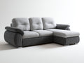 Ecksofa 300x180x85 cm Stoffbezug Grau Ottomane Modernes Design