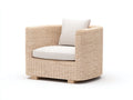 Polyrattan Gartensessel Naturfarben 85x80x75 cm Geflechtsessel Outdoor Lounge Stuhl Modernes Design