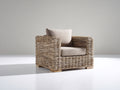 Polyrattan Gartensessel Naturfarben mit Sitzkissen 85x80x75 cm Geflechtsessel Outdoor Lounge Stuhl Modernes Design