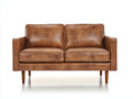 Zweisitzer Sofa Leder 180 x 85 x 85 cm - Braun - Klassisches Design für Wohnzimmer und Lounge