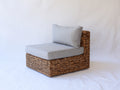 Polyrattan Gartensessel 85x85x70 cm - Naturbraun Grau - Moderner Flechtsessel für Garten Terrasse und Außenbereich
