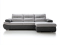 Ecksofa Stoff 330x220x85 cm - Hellgrau Dunkelgrau - modernes Wohnzimmer Sofa mit Ottomane