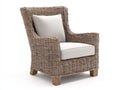 Polyrattan Gartensessel Naturfarben 85x80x95 cm Geflechtsessel Outdoor Lounge Stuhl mit Sitzkissen Modernes Design