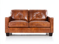 Zweisitzer Sofa Leder Braun 180x90x85 cm Ledersofa für Wohnzimmer Klassisches Design