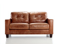 Zweisitzer Sofa Lederbezug 180x85x85 cm - Braun - Klassisches 2-Sitzer Sofa mit gepolsterter Sitzfläche