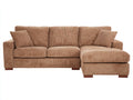 Ecksofa Cordstoff Braun 280x170x85 cm Wohnlandschaft mit Ottomane Modernes Design