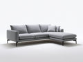 Ecksofa Stoff Grau 260x170x85 cm Wohnlandschaft mit Ottomane Modernes Design