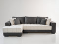 Ecksofa Stoff 330x220x85 cm - Grau Weiß - modernes Wohnzimmer Sofa mit großzügiger Sitzfläche