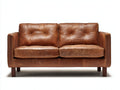 Zweisitzer Sofa Leder 180x90x85 cm - Braun - modernes Wohnzimmer Sofa im Vintage Design