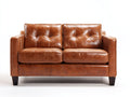 Zweisitzer Sofa Leder 180x90x85 cm - Cognac Braun - modernes Wohnzimmer Sofa im Vintage Design