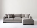 Ecksofa Stoff Hellgrau 280x170x85 cm Wohnlandschaft mit Ottomane Modernes Design