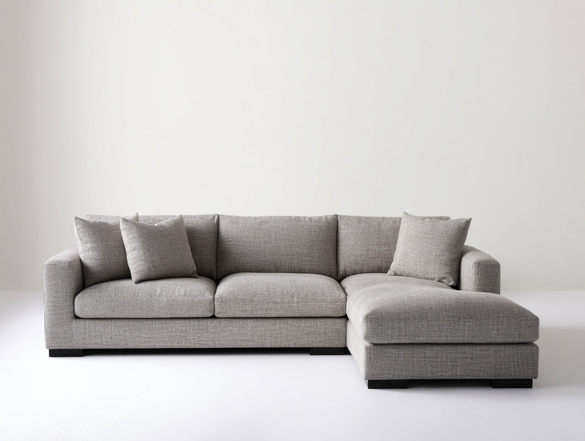 Ecksofa Stoff Hellgrau 280x170x85 cm Wohnlandschaft mit Ottomane Modernes Design