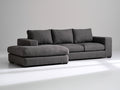 Ecksofa Stoff 300 x 180 x 85 cm - Dunkelgrau - Modernes Design für Wohnzimmer und Lounge