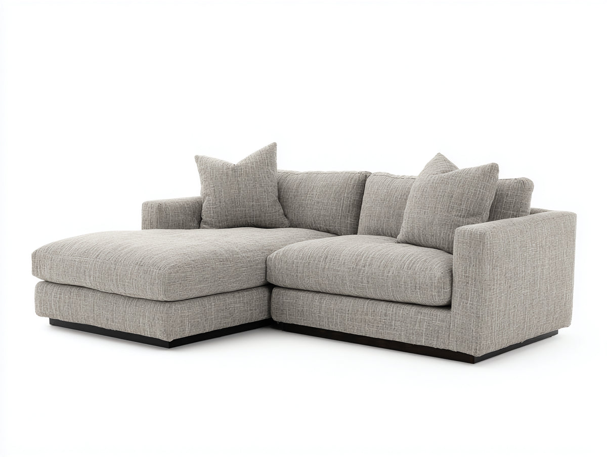 Ecksofa Stoffbezug 280x180x85 cm - Hellgrau - Modernes Ecksofa mit gepolsterter Sitzfläche