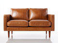 Zweisitzer Sofa Leder 180 x 85 x 85 cm - Braun - Klassisches Design für Wohnzimmer und Lounge