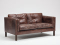 Zweisitzer Sofa Leder 180 x 85 x 85 cm - Braun - Vintage Design für Wohnzimmer und Lounge